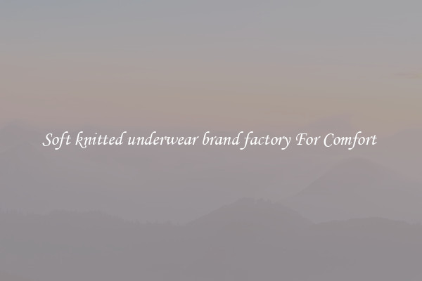 Soft knitted underwear brand factory For Comfort 
