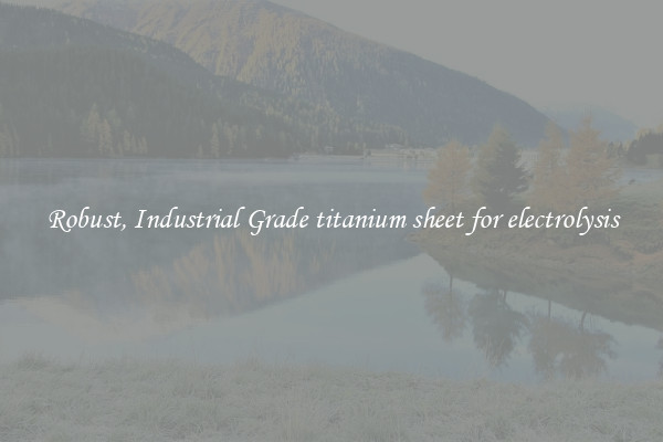 Robust, Industrial Grade titanium sheet for electrolysis