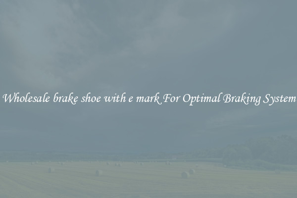 Wholesale brake shoe with e mark For Optimal Braking System