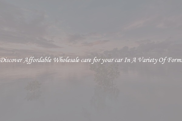 Discover Affordable Wholesale care for your car In A Variety Of Forms