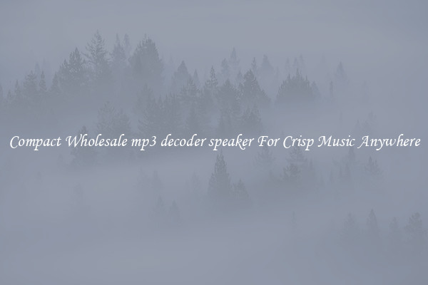 Compact Wholesale mp3 decoder speaker For Crisp Music Anywhere