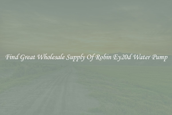 Find Great Wholesale Supply Of Robin Ey20d Water Pump